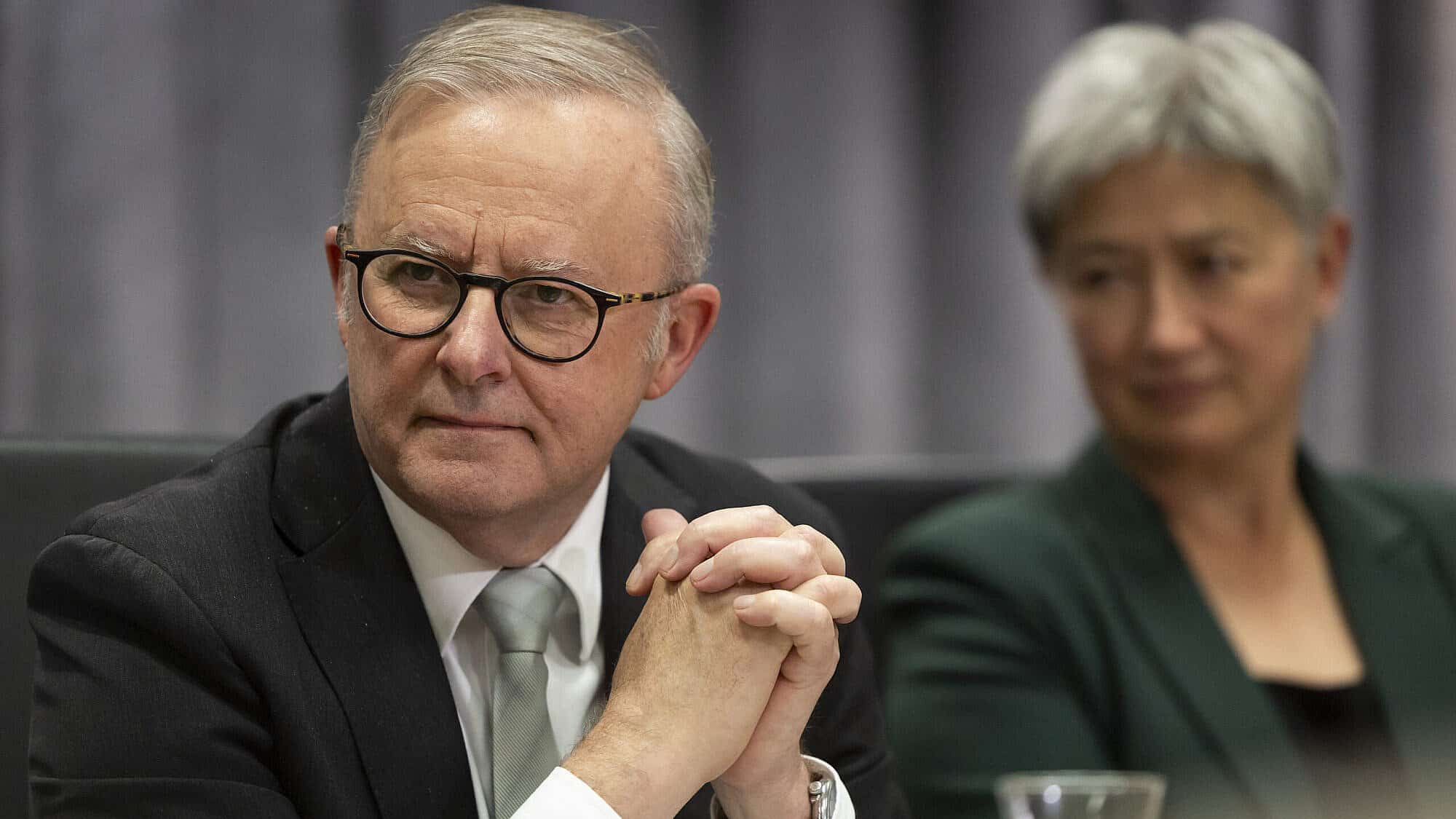 Australian Prime Minister Anthony Albanese looks on during a federal cabinet meeting on June 3, 2025 in Perth, Australia. Photo by Matt Jelonek/Getty Images.