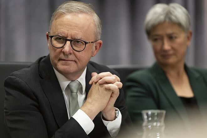 Australian Prime Minister Anthony Albanese looks on during a federal cabinet meeting on June 3, 2025 in Perth, Australia. Photo by Matt Jelonek/Getty Images.
