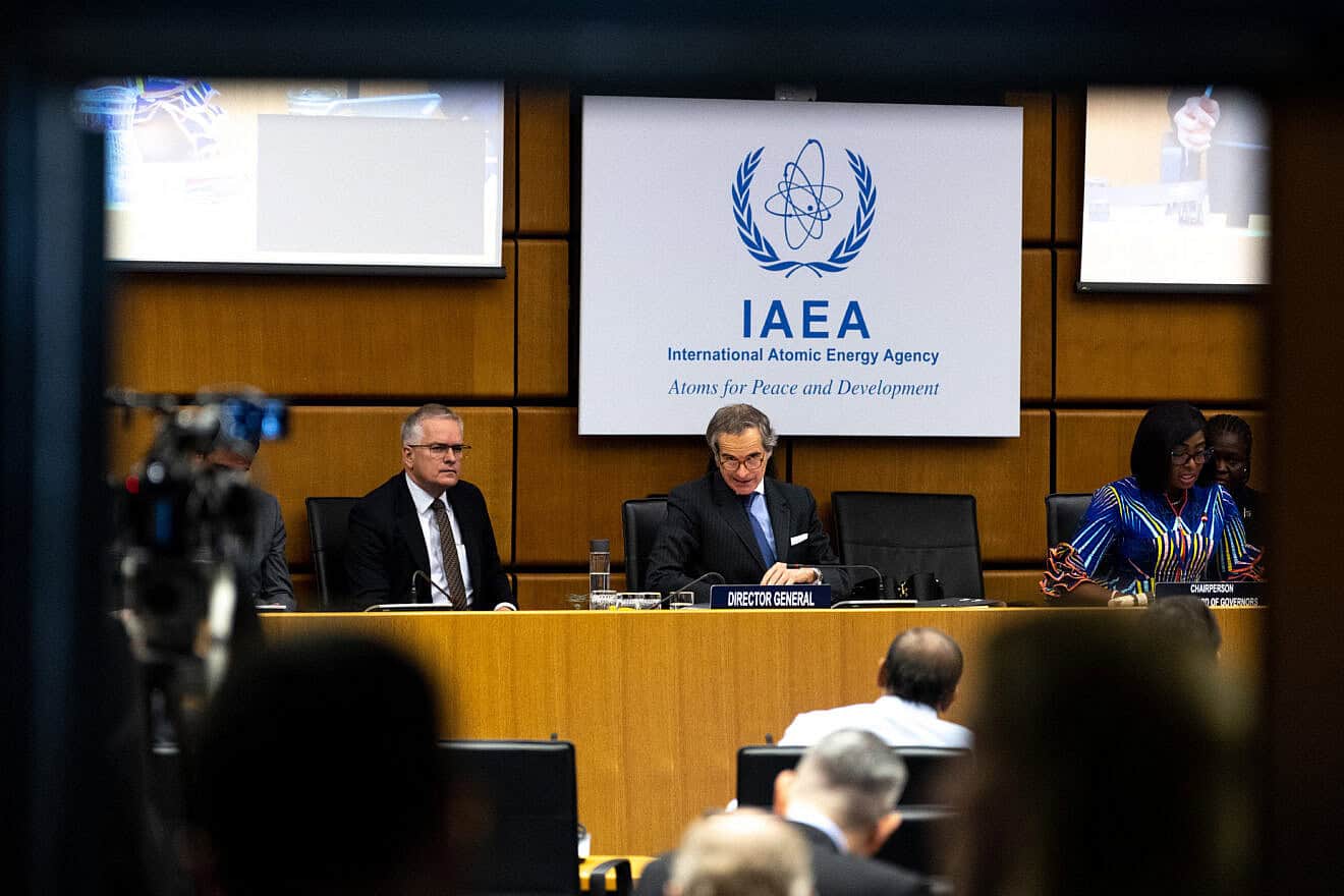 Rafael Grossi, director general of the International Atomic Energy Agency, addresses the IAEA's Board of Governors meeting at the agency's headquarters in Vienna, Austria, on June 9, 2025. Photo by Joe Klamar/AFP/Getty Images.