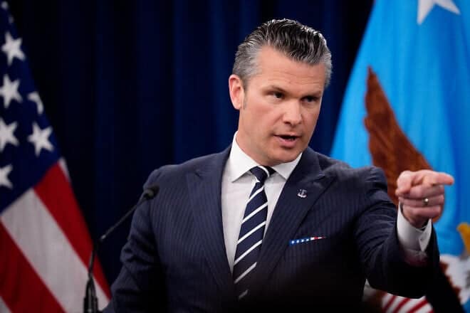 U.S. Defense Secretary Pete Hegseth speaks during a news conference at the Pentagon, June 22, 2025. Photo by Andrew Harnik/Getty Images.