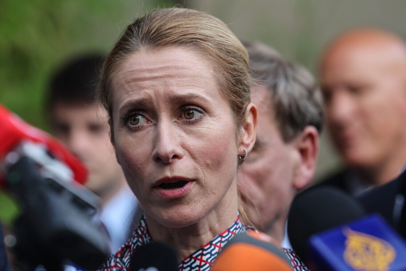 E.U. High Representative for Foreign Affairs and Security Policy Kaja Kallas speaks to the media after meeting with Iranian Foreign Minister Abbas Araghchi in Geneva, June 20, 2025. Photo by Sedat Suna/Getty Images.