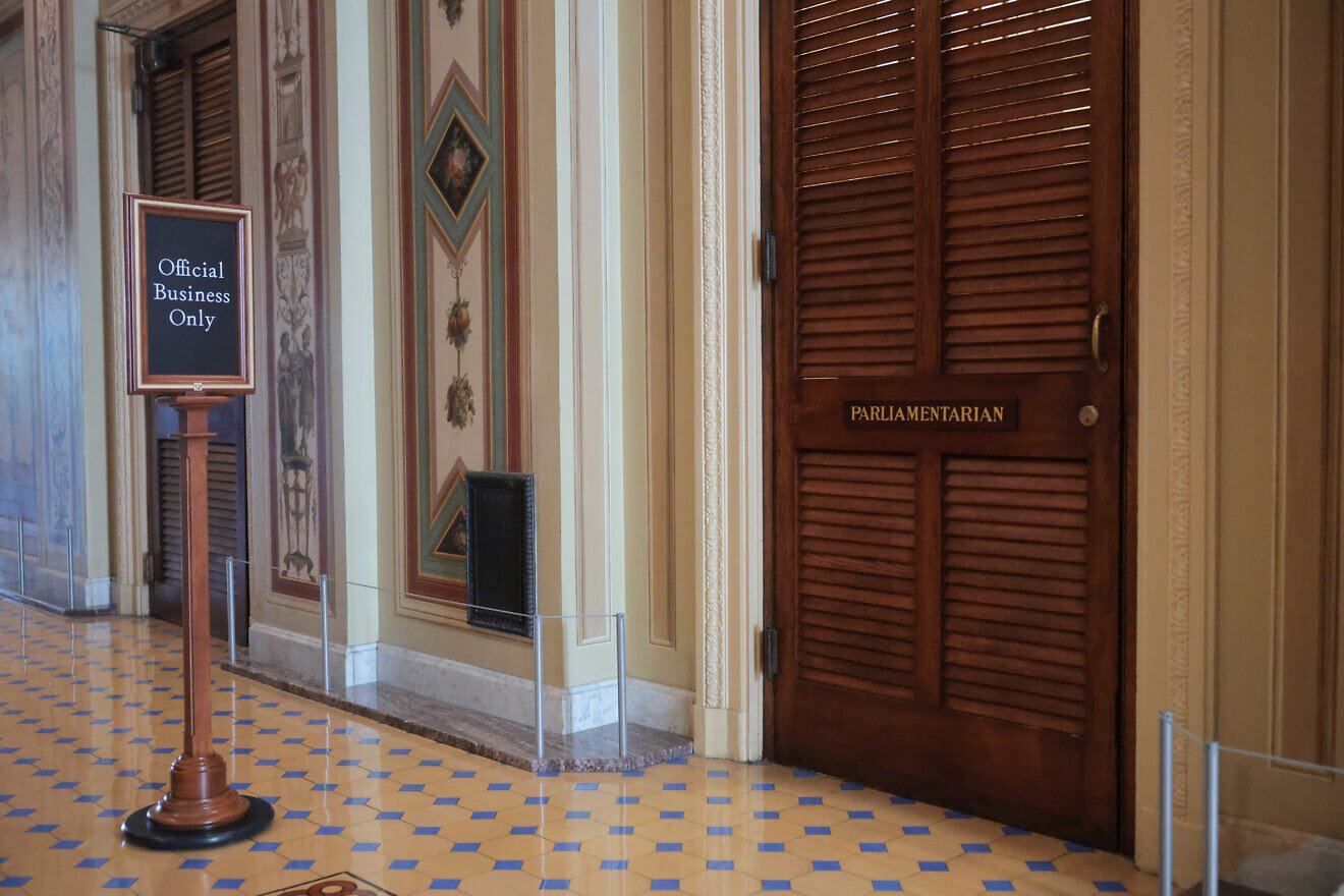 The doors to the Senate parliamentarian's office as the Senate Finance Committee began its review of U.S. President Donald Trump's “One Big Beautiful Bill" Act in the U.S. Capitol in Washington, D.C., on June 23, 2025. Credit: Kayla Bartkowski/Getty Images.