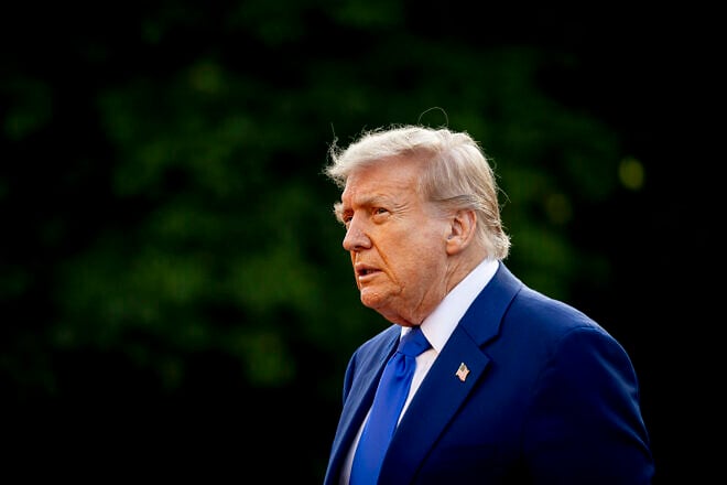 President of the United States Donald Trump arrives at Huis ten Bosch Palace for a dinner during the NATO Summit 2025 on June 24, 2025 in The Hague, Netherlands. Photo by Patrick van Katwijk/Getty Images.