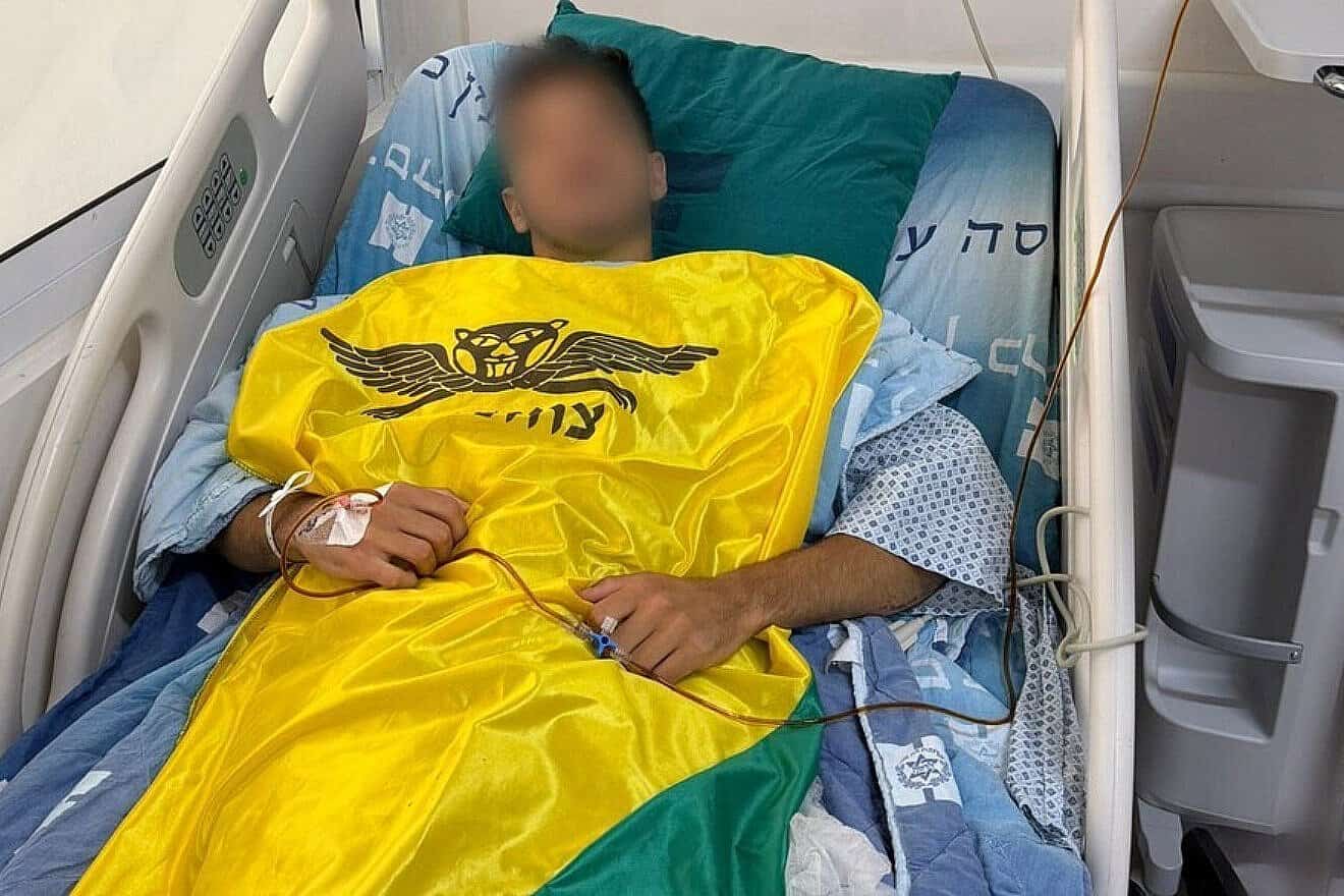 Golani Brigade commando A. at Hadassah Medical Center in Jerusalem's Ein Kerem. Credit: Hadassah Spokesperson.