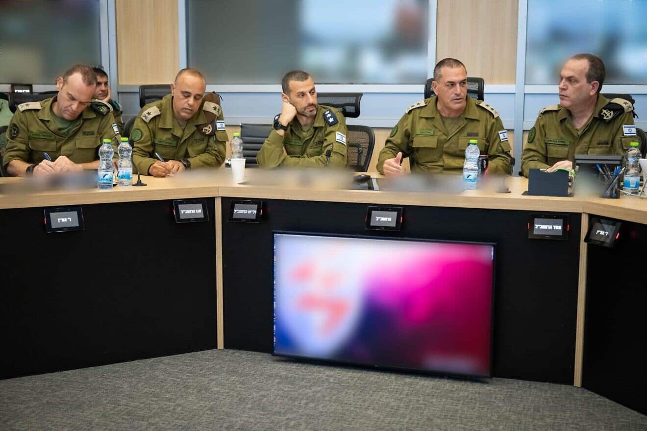 Israel Defense Forces Chief of Staff Lt. Gen. Eyal Zamir meets members of the IDF's General Staff Forum, June 24, 2025. Credit: IDF.