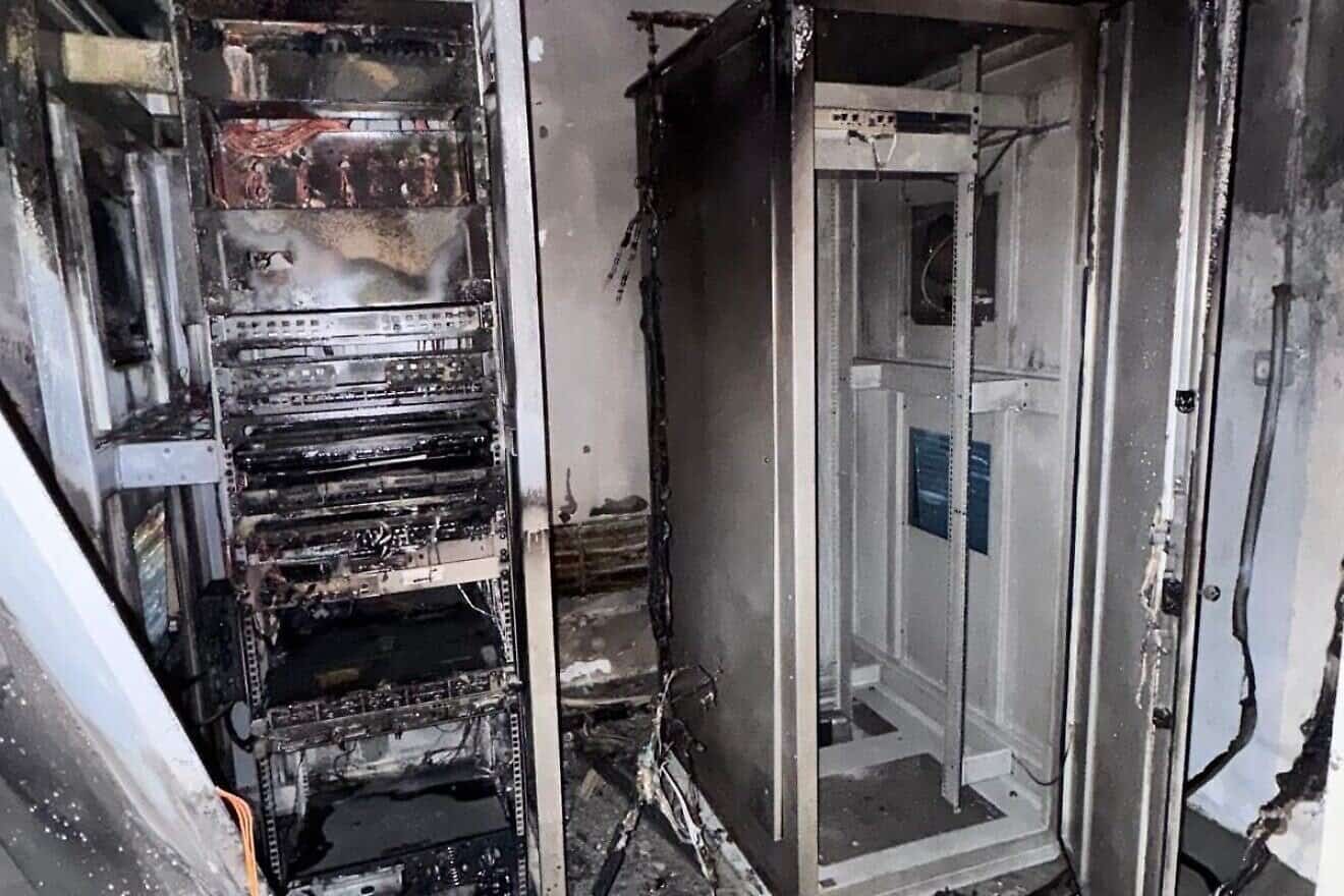 An Israel Defense Forces facility damaged by arson during a right-wing riot in the Binyamin region of Samaria, June 30, 2025. Credit: IDF.