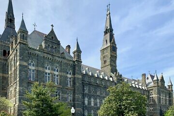 Healy Hall on the campus of Georgetown University in Washington, D.C., April 30, 2022. Credit: APK via Wikimedia Commons.