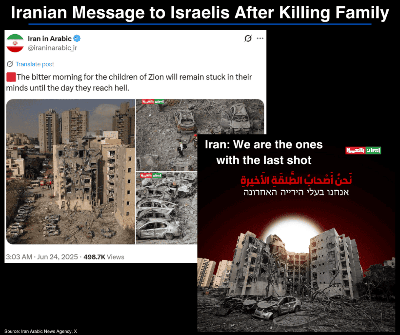 Iranian Message to Israelis After Killing Family