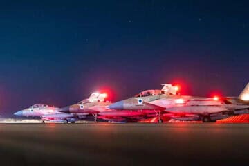 Israeli F-15I fighter jets before the launch of 