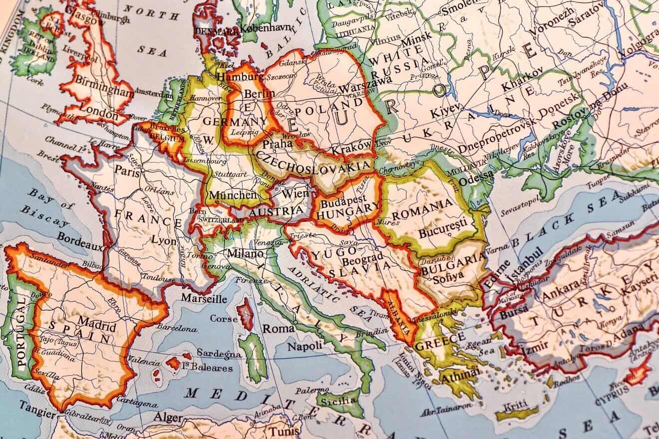 Map of Western Europe. Credit: MabelAmber/Pixabay.