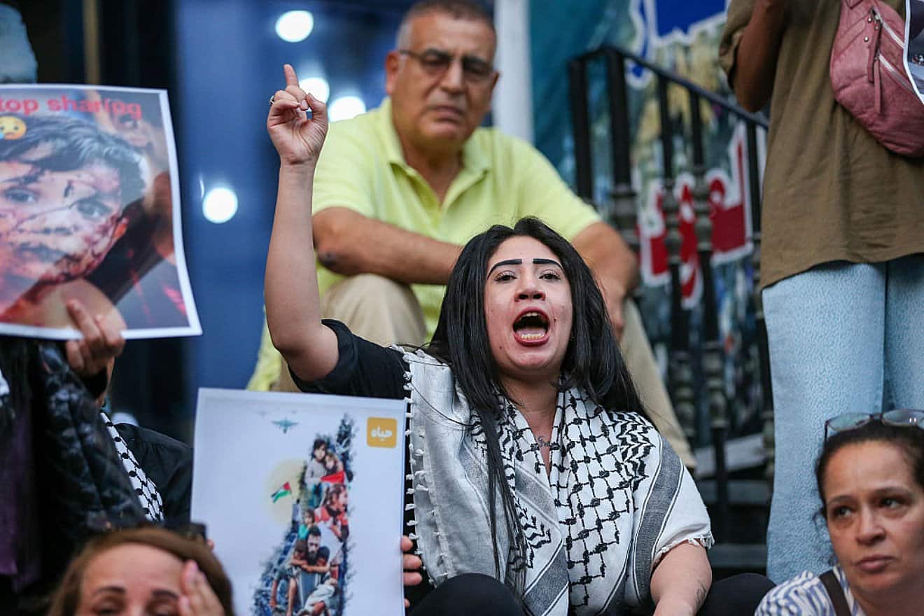 A rally outside the office of the Egyptian Journalists Syndicate in Cairo to show support for the Global March to Gaza campaign, June 12, 2025. Photo by Ahmad Hasaballah/Getty Images.