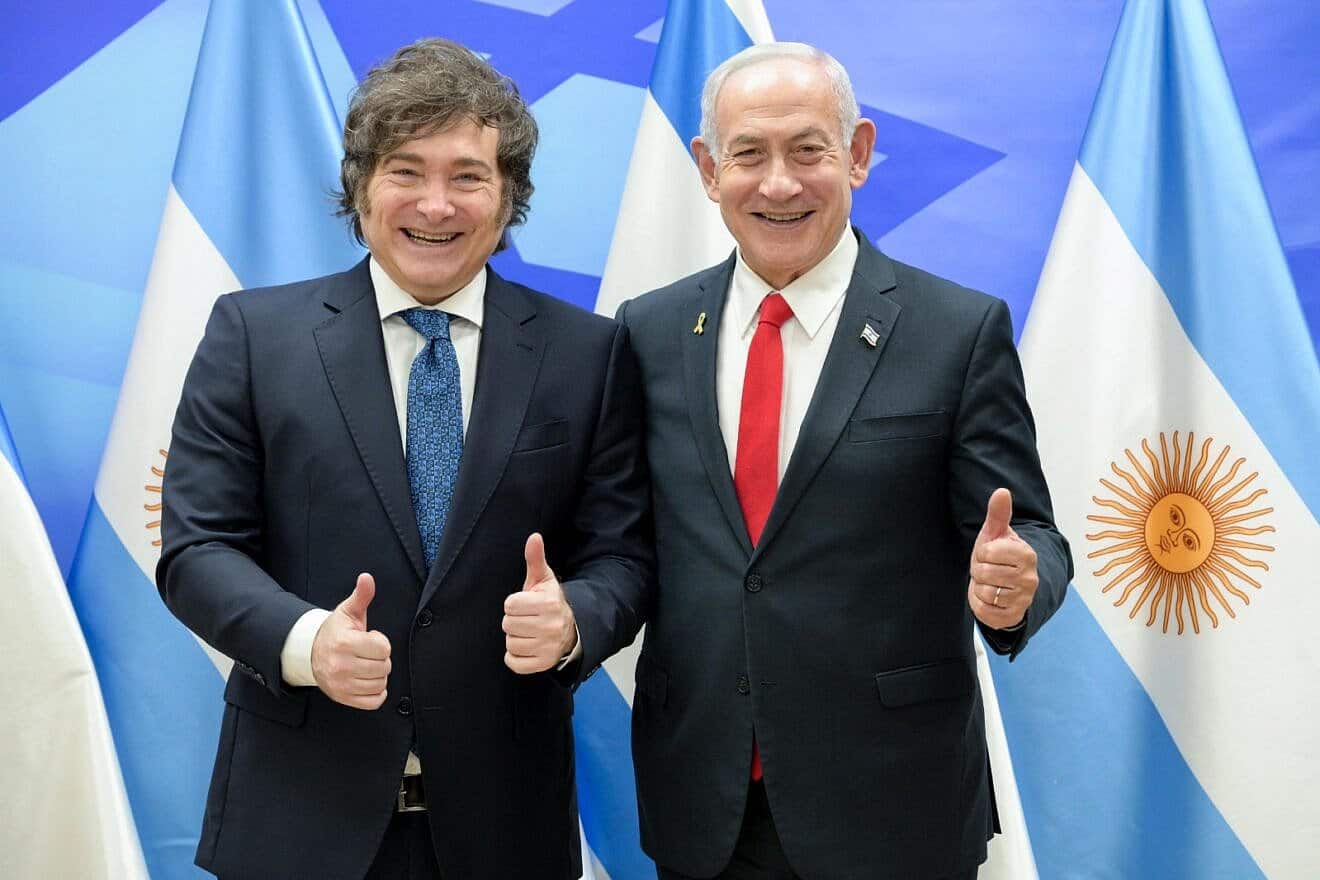Israeli Prime Minister Benjamin Netanyahu meets with Argentine President Javier Milei in Jerusalem, June 10, 2025. Credit: Ma'ayan Toaf/GPO.