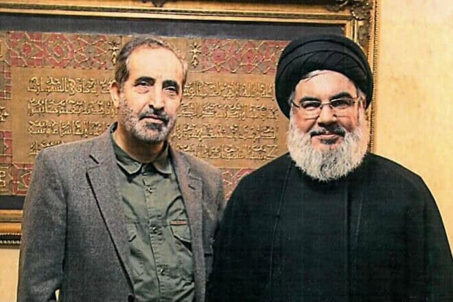 A newly released archive photo published in Iran on June 26 shows Ali Shadmani and then-Hezbollah leader Hassan Nasrallah together. Credit: Social media. Published in accordance with Section 27A of the Copyright Law.