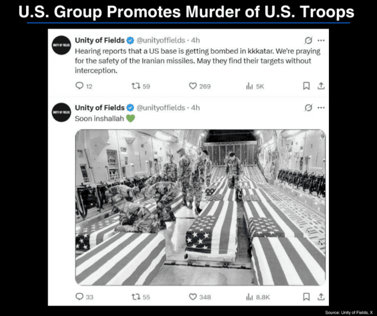 U.S. Groups Promote Murder of U.S. Troops