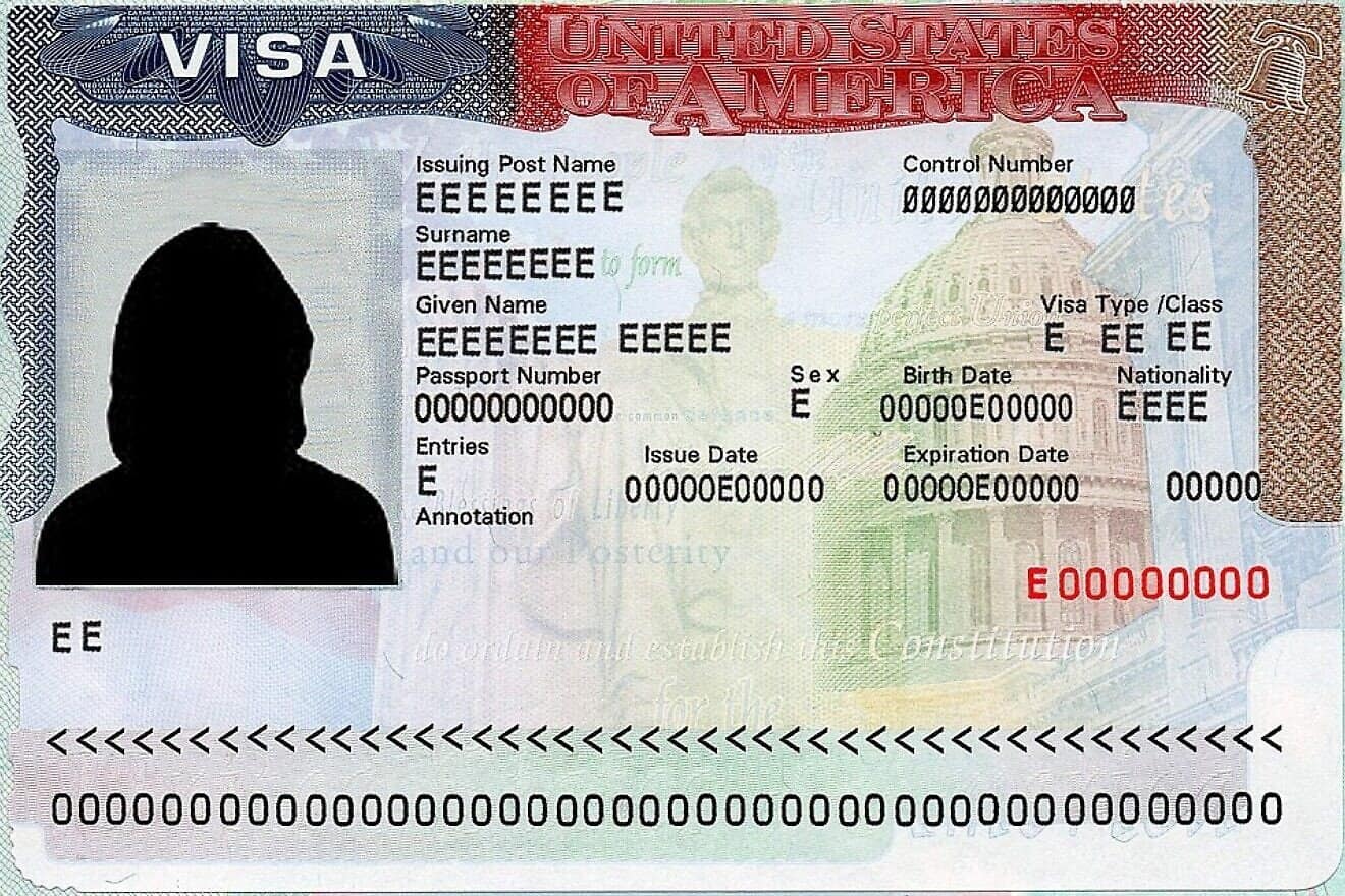 U.S. visa specimen. Credit: U.S. Department of State/Public Domain Wikimedia Commons.