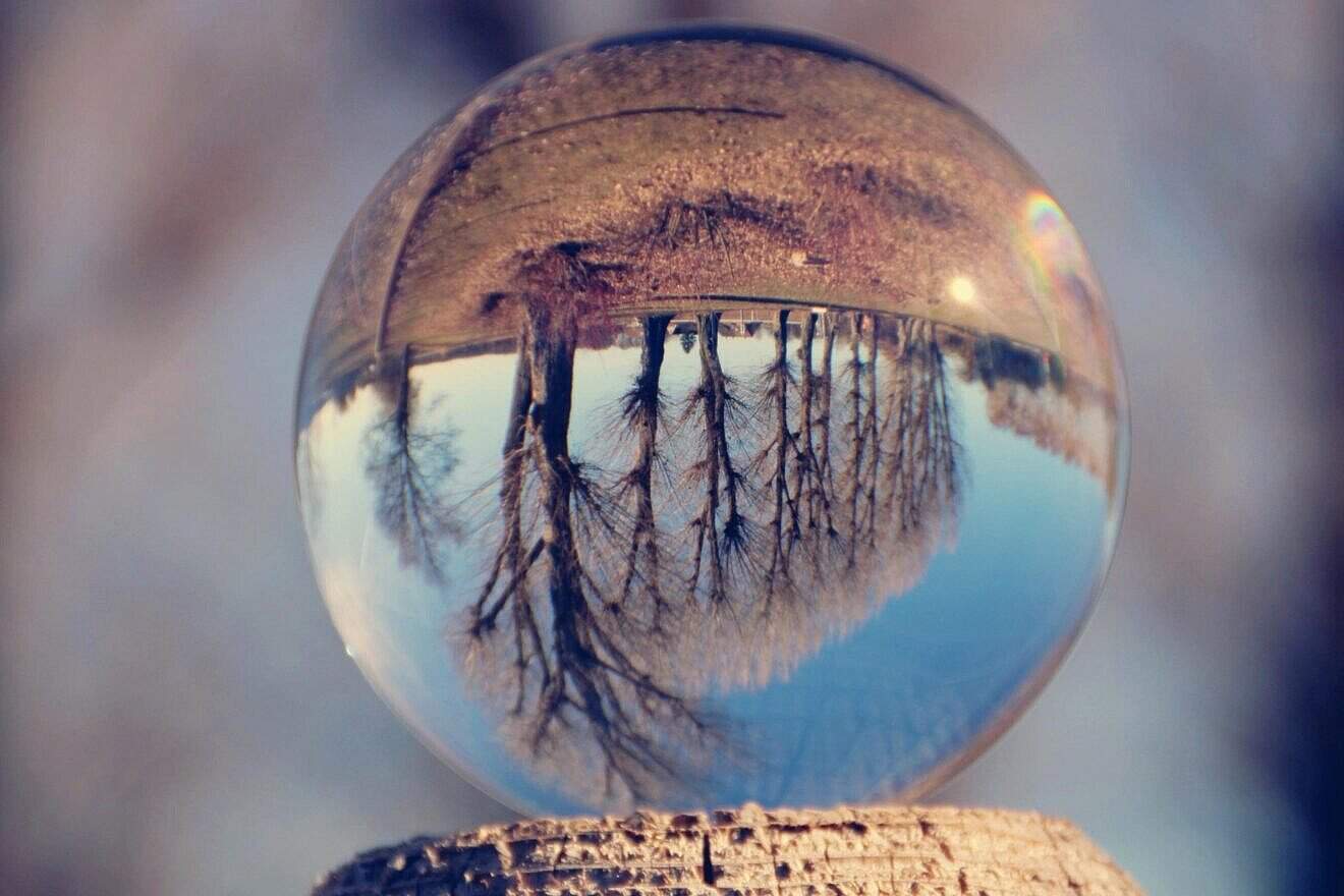 Upside-down glass globe. Credit: Kranich17/Pixabay.