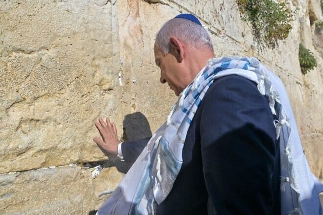 Israeli Prime Minister Benjamin Netanyahu at the Western Wall in Jerusalem's Old City, June 22, 2025. Photo by Kobi Gideon/GPO.