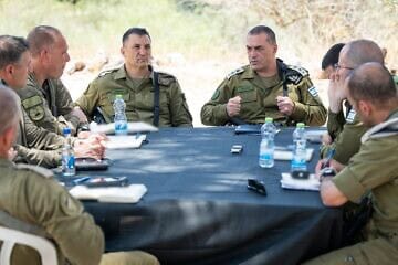 IDF Chief of Staff Lt. Gen. Eyal Zamir with Southern Command commanders, June 18, 2025. Credit: IDF.