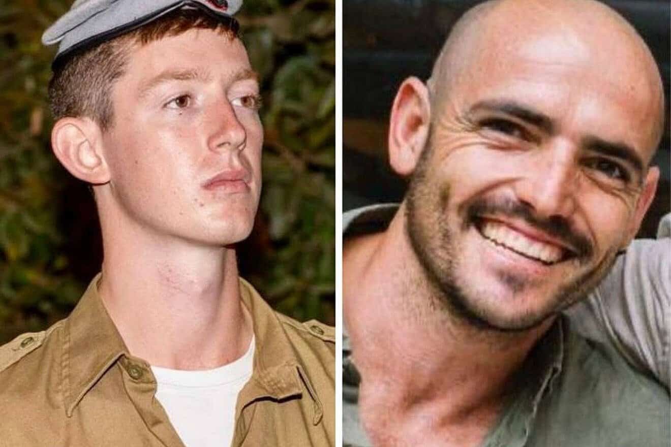 Staff Sgt. Yoav Raver, 19, and Sgt. Maj. (res.) Chen Gross, 33. Credit: IDF.