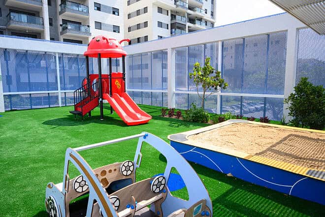 A view of the playground in Beit Raz, an inclusive early childhood campus launched by Beit Issie Shapiro in Ra'anana, on June 4, 2025. Credit: Courtesy of Beit Issie.