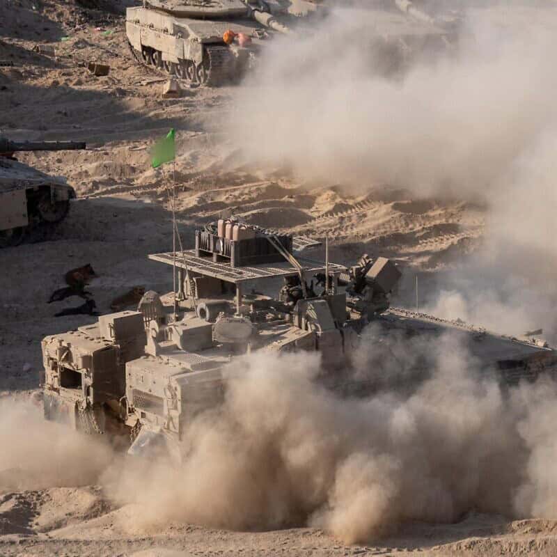 An Israeli tank operates during IDF missions in the Jabalia area of northern Gaza, June 2025. Credit: IDF.
