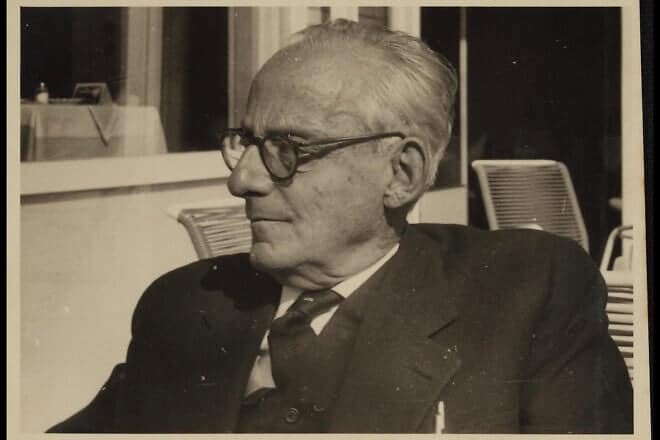 Author Max Brod in a cafe, circa 1965. Photo by Ilse Ester Hoffe/Courtesy of the Max Brod Archive at the National Library of Israel.