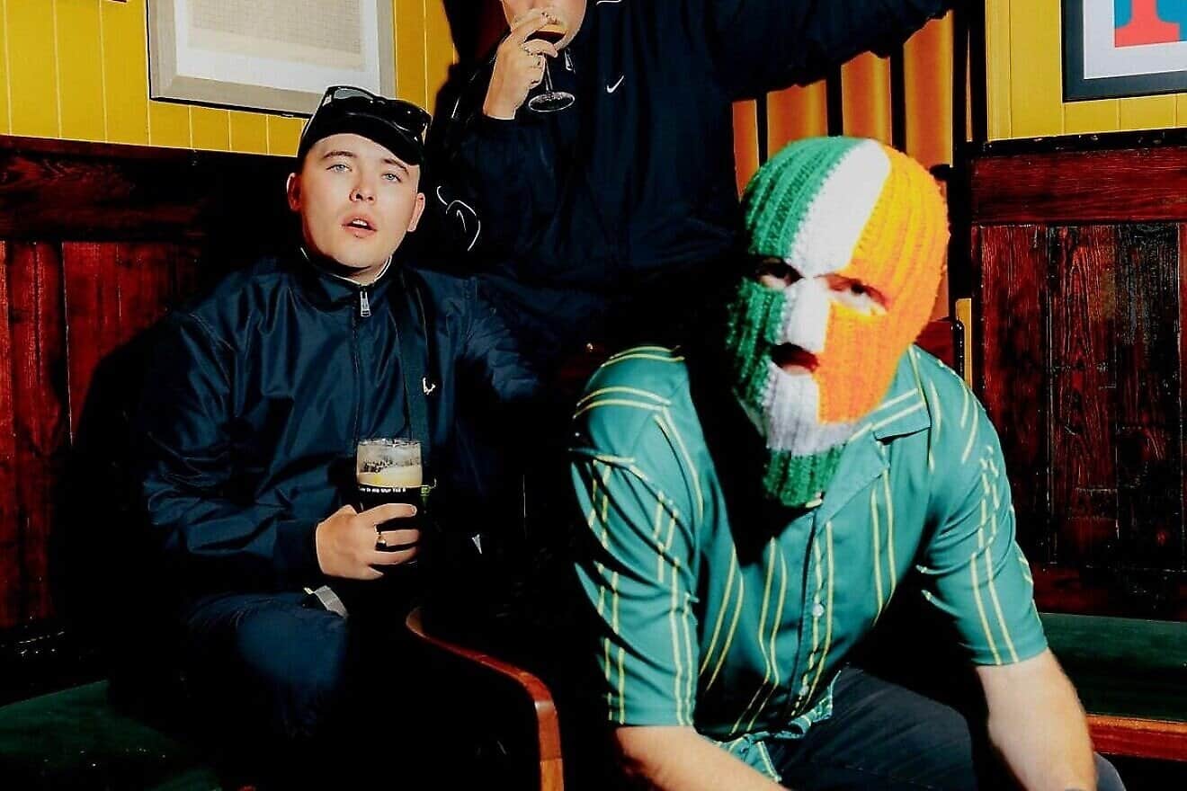 Mo Chara (left) and other members of the Kneecap band. Credit: Courtesy of Kneecap.