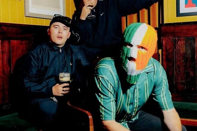 Mo Chara, left, and other members of the Kneecap band. Photo credit: Ctesy of Kneecap.