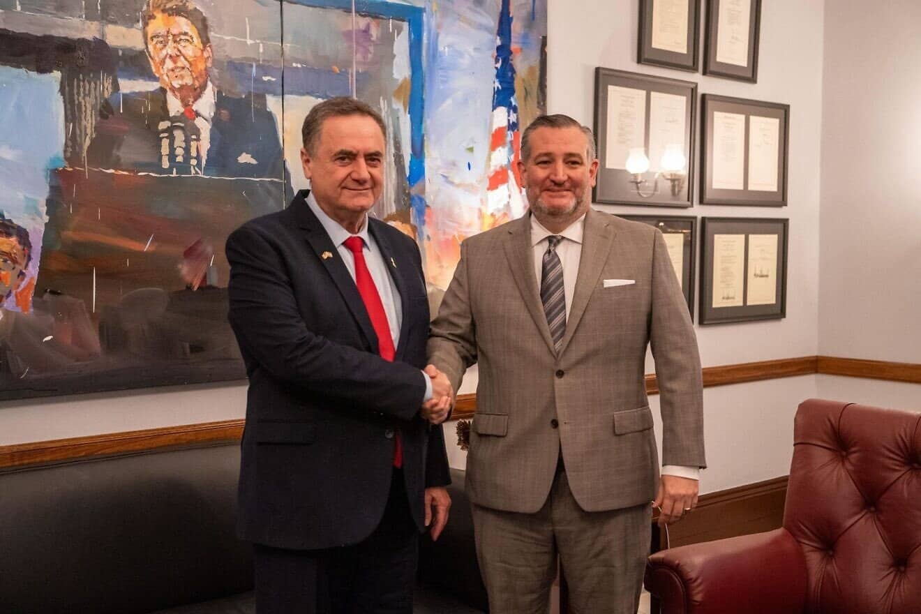 Israeli Defense Minister Israel Katz meets Sen. Ted Cruz in Washington, D.C., on July 17, 2025. Photo by Ariel Hermoni/Israeli Defense Ministry.