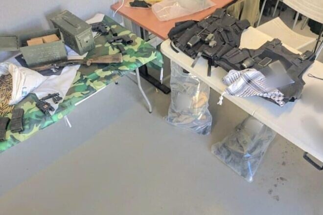 Confiscated weapons seized by Israeli security forces during overnight raids in the Jenin area, July 8-9, 2025. Credit: IDF.