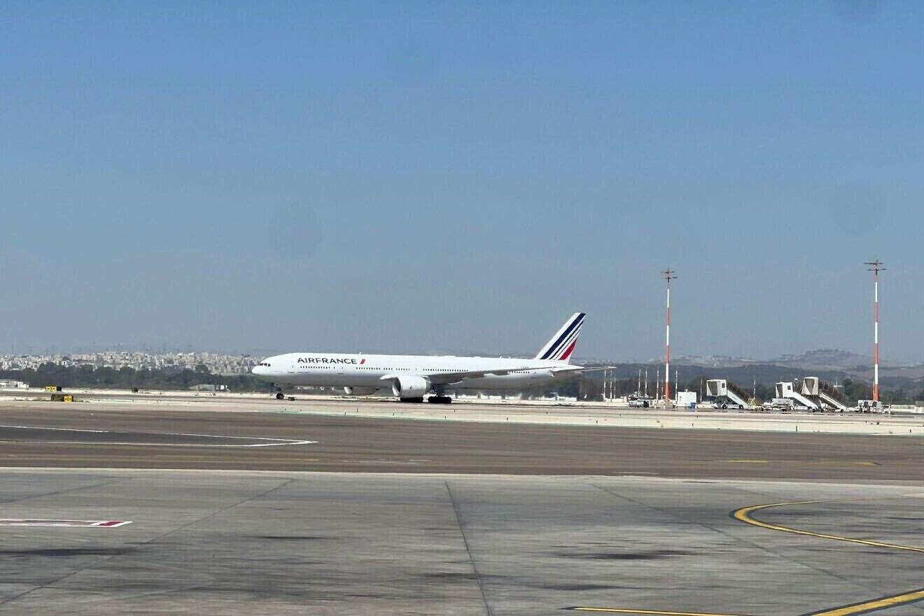 An Air France plane at Ben-Gurion International Airport. Credit: Courtesy Air France, July 7, 2025.