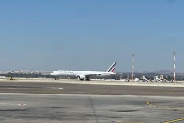 An Air France plane at Ben-Gurion International Airport. Credit: Courtesy Air France, July 7, 2025.