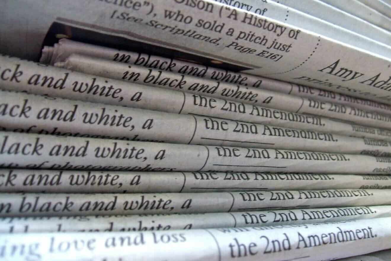 A stack of newspapers. Credit: Daniel R. Blume via Wikimedia Commons.