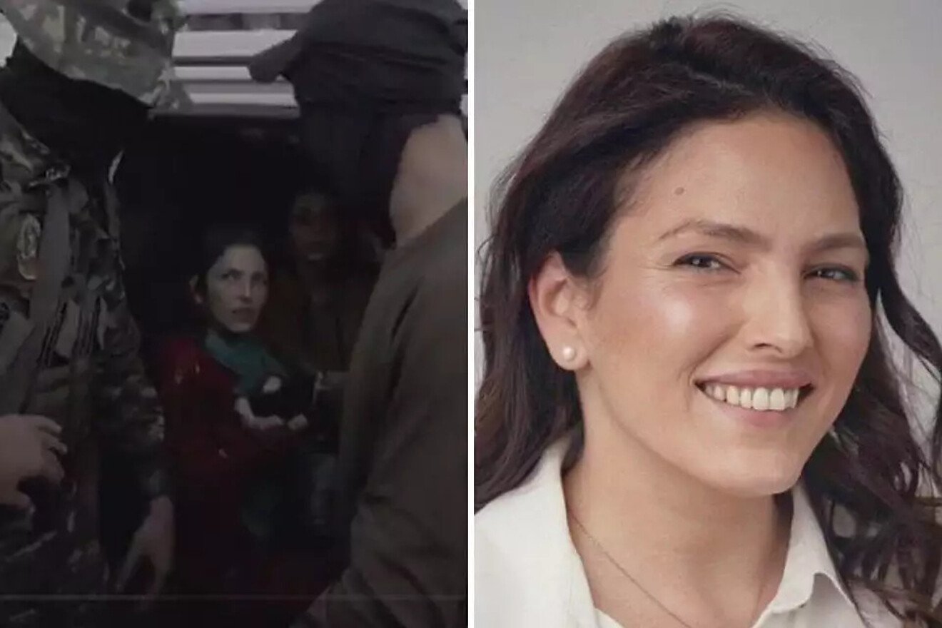Israeli hostage Amit Soussana, the only one who has spoken publicly. Left: During her release from captivity. Credit: Israel Hayom.
