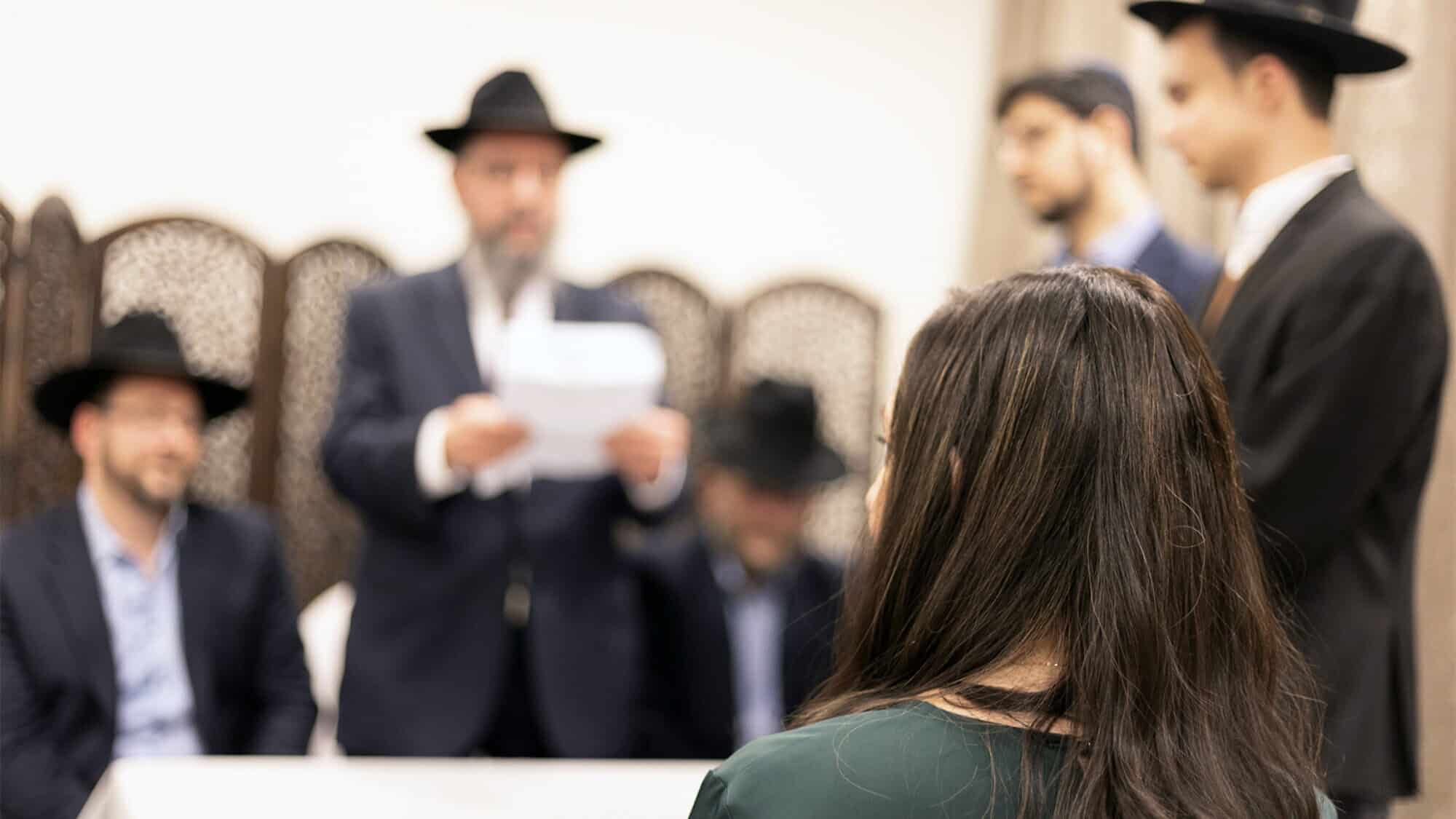Illustrative photograph: A woman in a rabbinical court in Israel. Photo by Laura Ben David/Jewish Life Photo Bank.