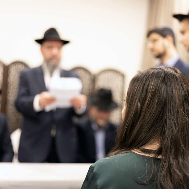 Illustrative photograph: A woman in a rabbinical court in Israel. Photo by Laura Ben David/Jewish Life Photo Bank.