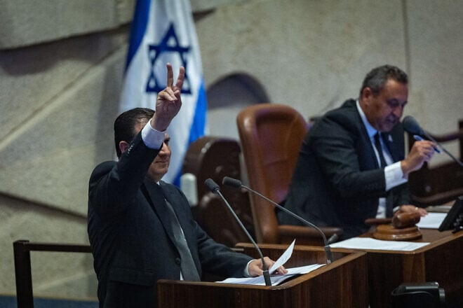 Hadash-Ta’al Party chairman MK Ayman Odeh survives the Knesset vote to remove him from office, Jerusalem, July 14, 2025. Photo by Yonatan Sindel/Flash90.