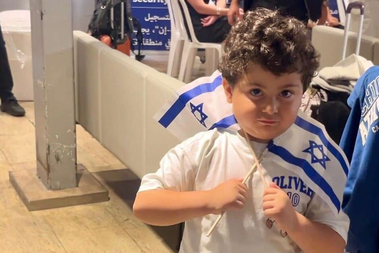 A new immigrant from France arrives in Israel on Tuesday on a flight sponsored by Christians.  Credit: Bridges for Peace, July 22, 2025.