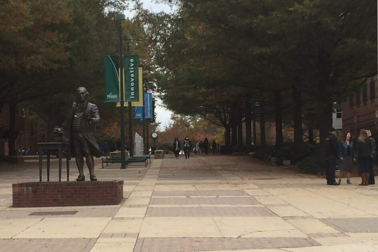 Wilkins Plaza at George Mason University in Fairfax, Va., Nov. 2, 2015. Credit: Wehwalt via Wikimedia Commons.