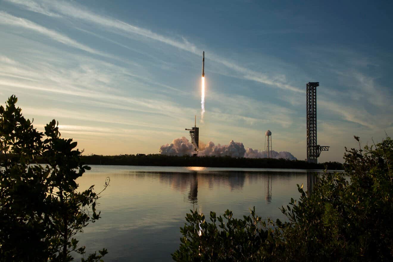 In this NASA handout, a SpaceX Falcon 9 rocket carrying the company's Dragon spacecraft for the Crew-10 mission to the International Space Station takes off at NASA's Kennedy Space Center on March 14, 2025 in Cape Canaveral, Florida. Photo by Aubrey Gemignani/NASA via Getty Images.