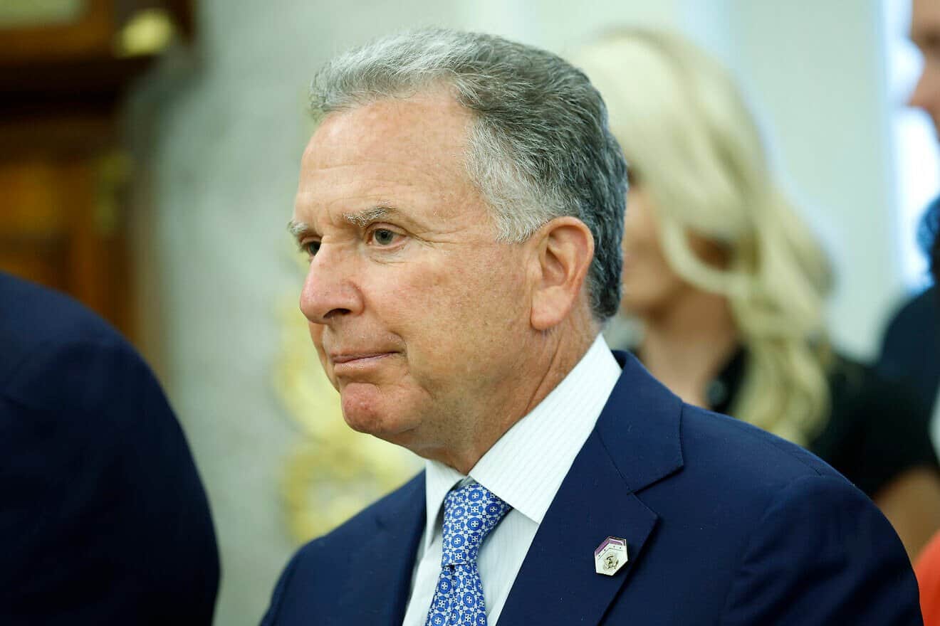 U.S. Middle East envoy Steve Witkoff attends a meeting between U.S. President Donald Trump and NATO Secretary-General Mark Rutte in the Oval Office of the White House, July 14, 2025. Photo by Kevin Dietsch/Getty Images.