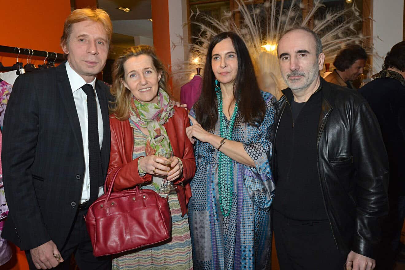 (L-R) Lawyer Olivier Pardo, Nathalie Garcon, Sylvie Harel and Philippe Harel attend 'Charriol': Ephemeral Boutique opening hosted by Nathalie Garcon at Galerie Vivienne on April 28, 2014 in Paris, France. Photo by Foc Kan/WireImage.