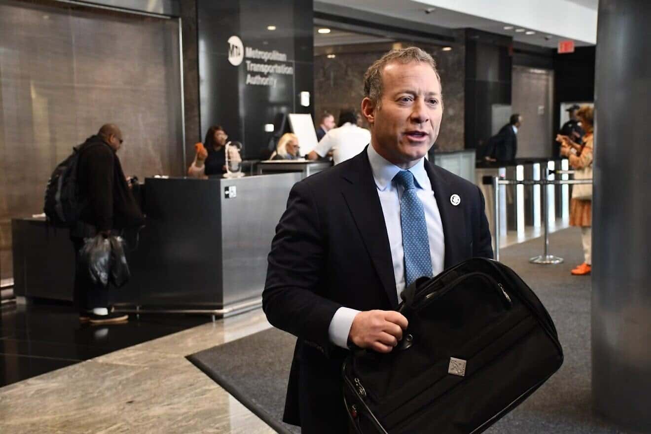 Rep. Josh Gottheimer (D-N.J.) at the MTA office in the borough of Manhattan in New York City, on April 24, 2024. Credit: Office of Rep. Josh Gottheimer via Creative Commons.
