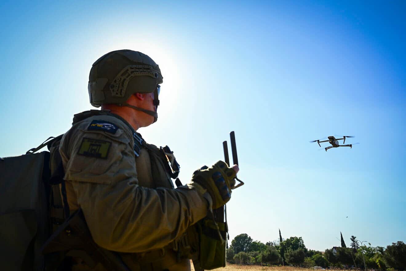 A member of a volunteer response unit participate in a training drill in the Golan Heights, in northern Israel, on July 8, 2025. Photo by Michael Giladi/Flash90.