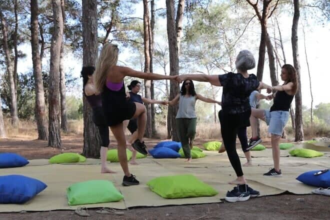 Israelis taking part in an event at the Mount Carmel National Park aimed at healing body and soul, July 3, 2025. Photo by Anat Harmoni/KKL-JNF.