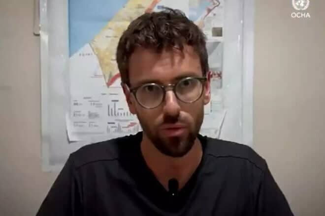 OCHA Israel head Jonathan Whittall. Screenshot: X.