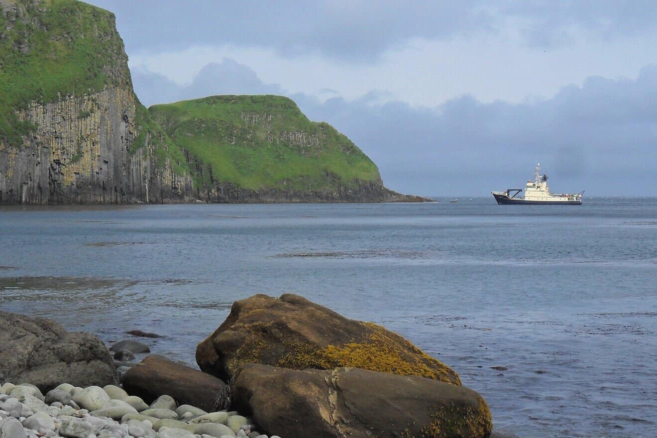 Little Kiska Island in Aleutians West Census Area, Alaska, April 2, 2010. Credit: Tony DeGange/U.S. Geological Survey via Wikimedia Commons.