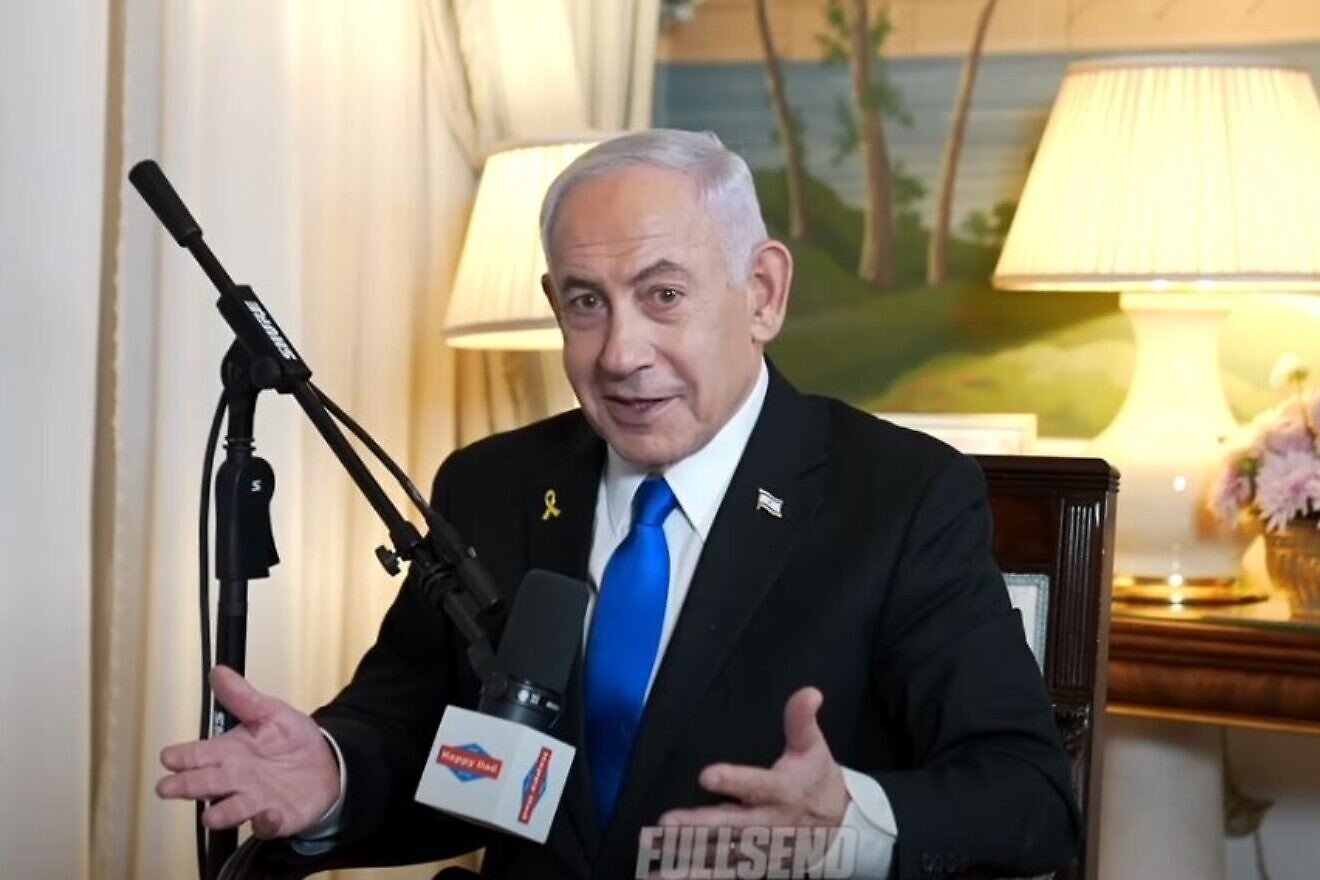 Israeli Prime Minister Benjamin Netanyahu during an interview on the “Full Send Podcast” on July 8, 2025. The interview was broadcast on July 21, 2025. Credit: Full Send Podcast/YouTube.