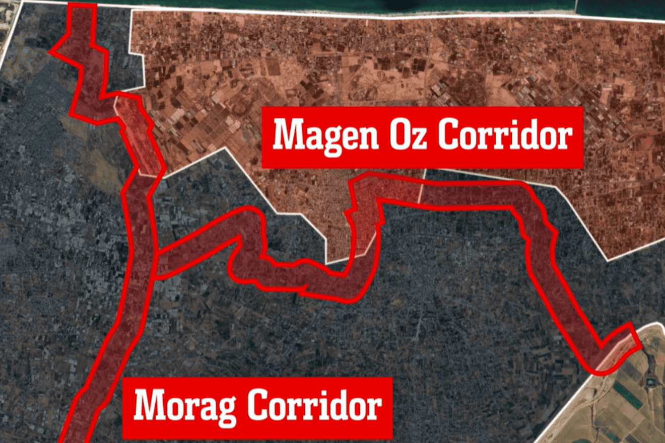 Illustration of the new "Magen Oz" corridor in the Khan Yunis area of the southern Gaza Strip published on July 16, 2025. Credit: IDF.