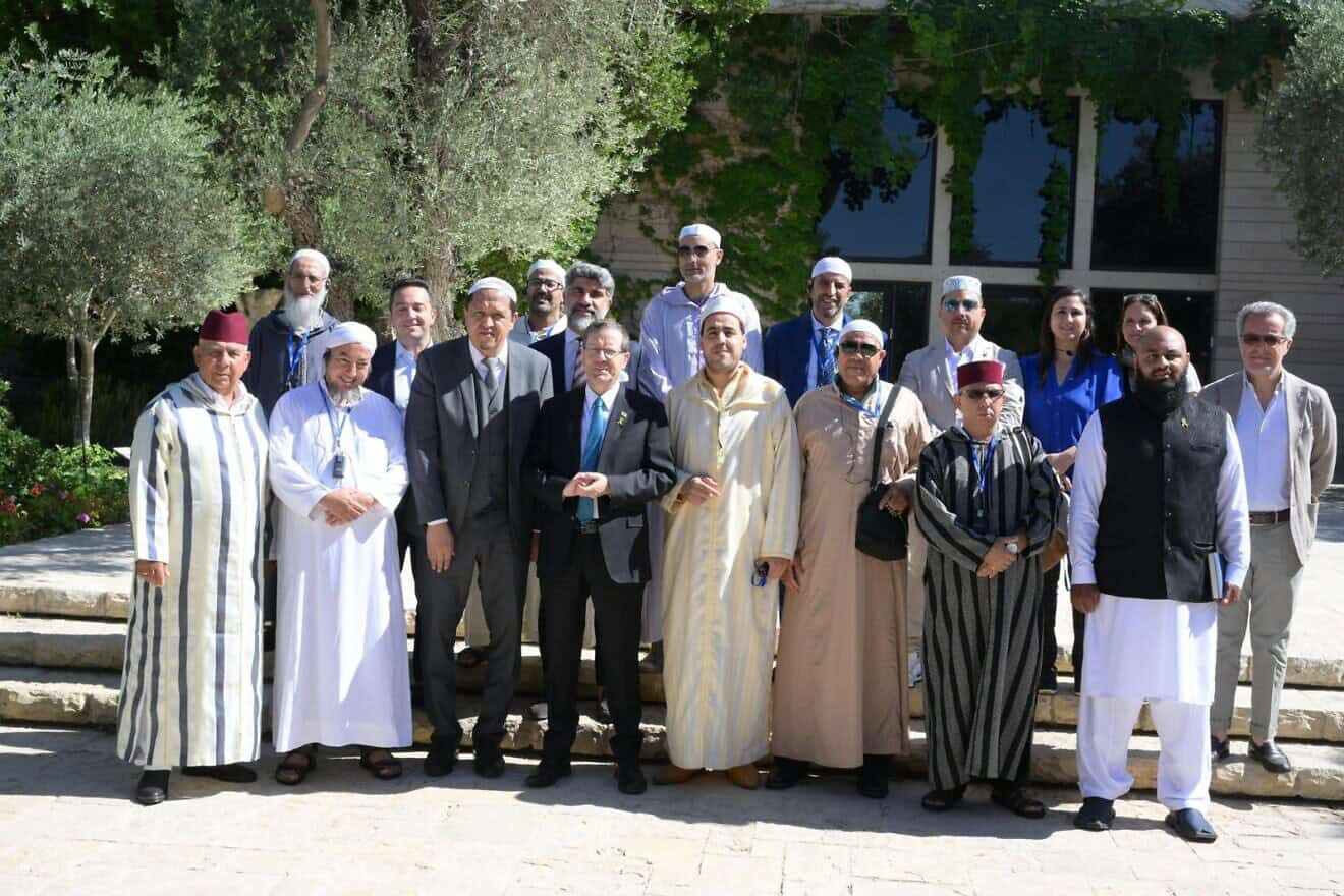 President Isaac Herzog meets with the delegation of European imams on July 7, 2025. Photo by Amos Ben-Gershom/GPO.